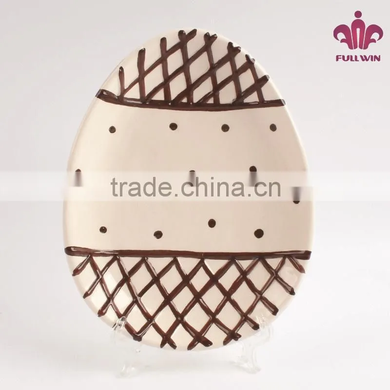 egg shape personalized porcelain plates white porcelain plate