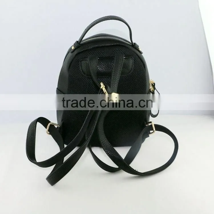 Fancy blue pattern girls bags fashion design genuine leather backpack for lady