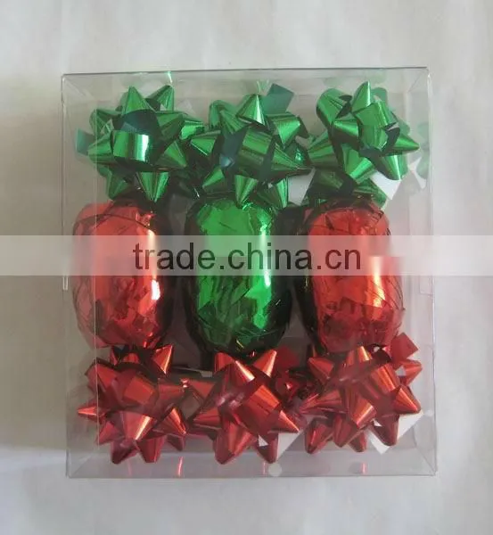 HOT SALE 12PCS Gold/Red Metallic Poly Gift Ribbons Bows Pack, Curling Ribbon Bows