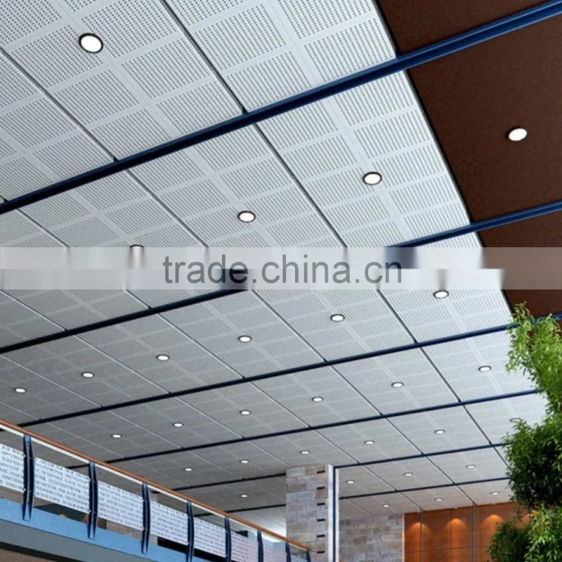 Round Diagonal Perforations Suspended Metal Ceiling Aluminum False Ceiling