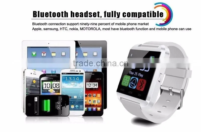 Wrist Watch for Samsung S4/Note 2/Note 3 HTC LG Huawei Xiaomi Android Phone Smartphones U8 Bluetooth Smart Watch