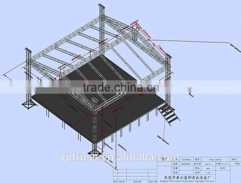 Portable Concert truss for indoor stage