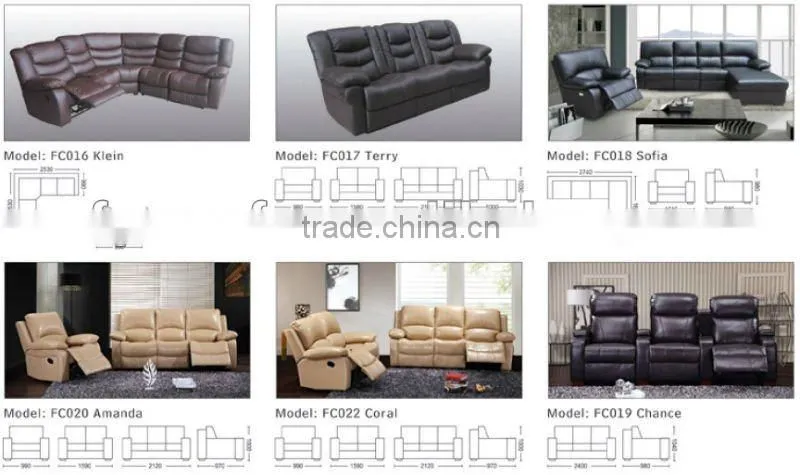 red leather recliner sofa FC-021