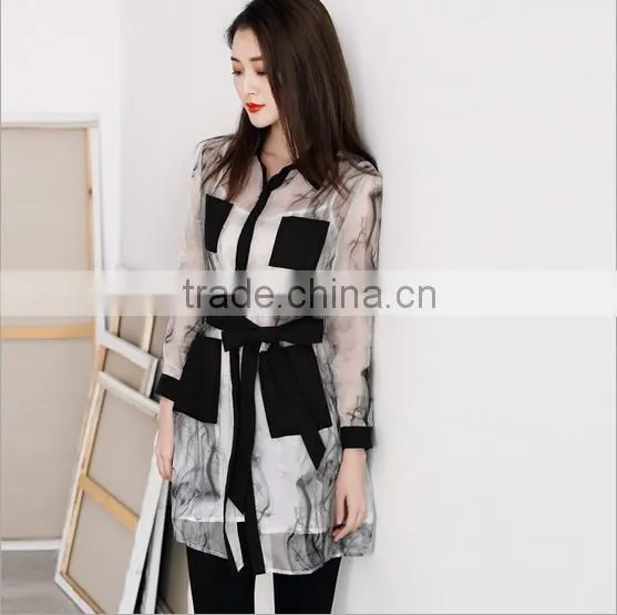 100%Silk Women Long Shirts For Western Style