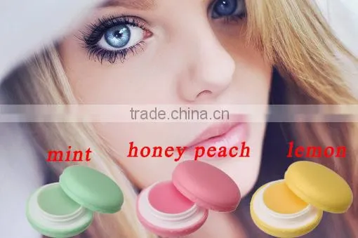 famous brand round cute shape sweet scented lip balm
