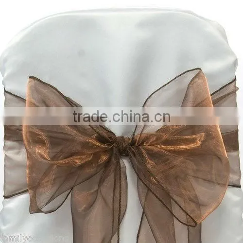ORGANZA BOWS CHAIR SASH BOWS COVER FOR WEDDING DECOR ANNIVERSARY PARTY SASHES BOW
