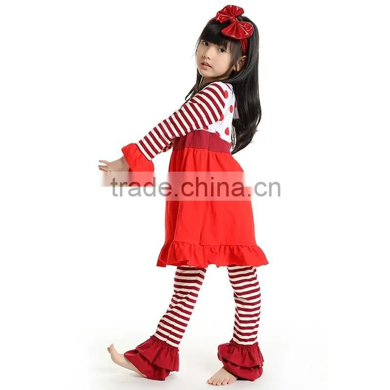2016 christmas kaiya skirt e-commerce firm fall cotton printed flower girls carter's baby clothing sets wholesale