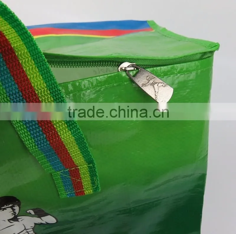 Promo Polypropylene Laminated PP Woven Shopping Bag With Zipper