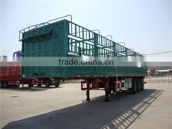 CIMC 3 Axle Fence Semi Trailer For Livestock / Cow / Cattle Transportation