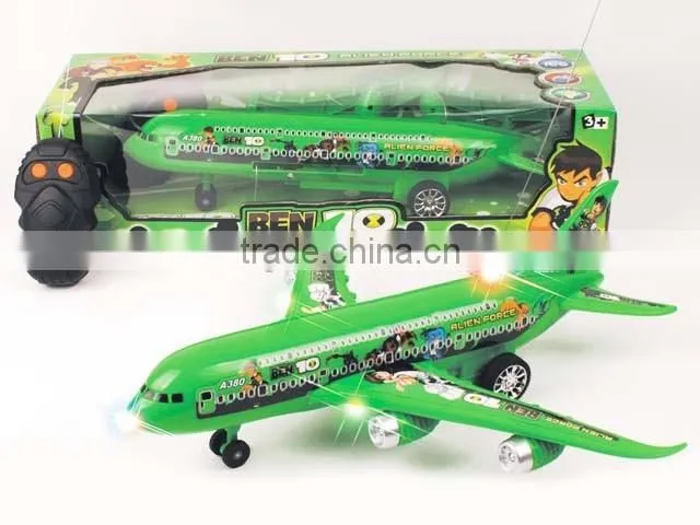 10212392 CE Approval Two Function Remote Control lighting A380 airplane toys