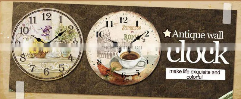 vintage wooden wall clock