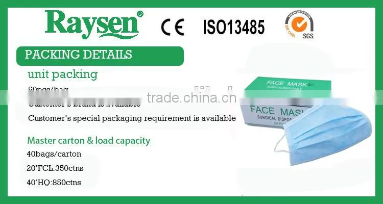high quality disposable nonwoven earloop face mask