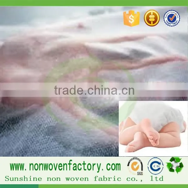 Best sale products in china hydrophobic nonwoven fabric for baby diaper, water absorption fabric