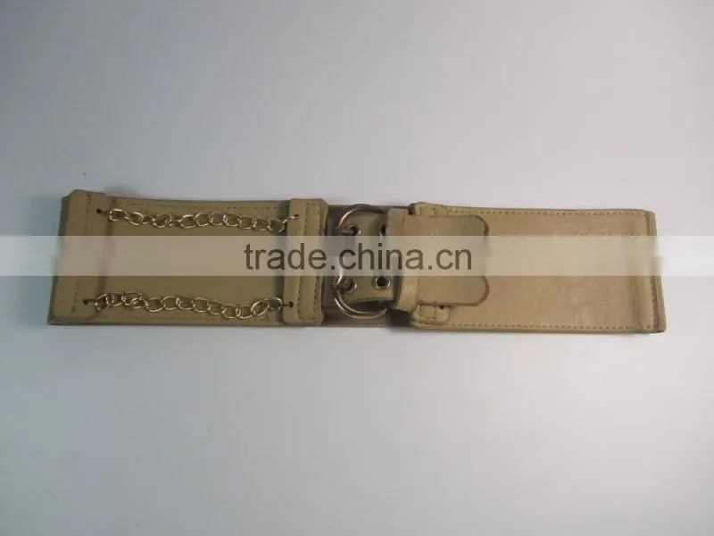 tan color elastic fashion belt woman belt