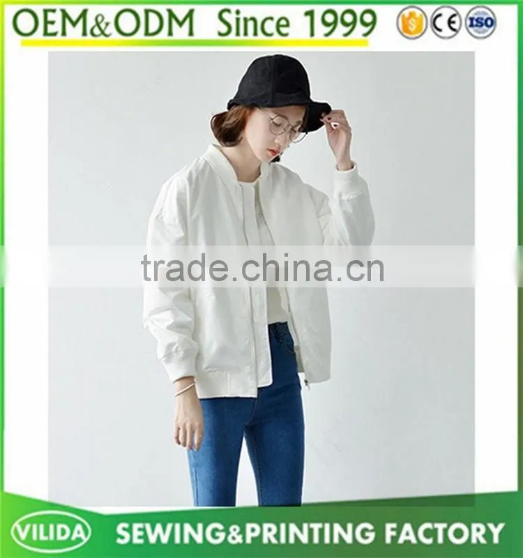 New arrival high quality long sleeve baseball uniform style girl overcoat jacket
