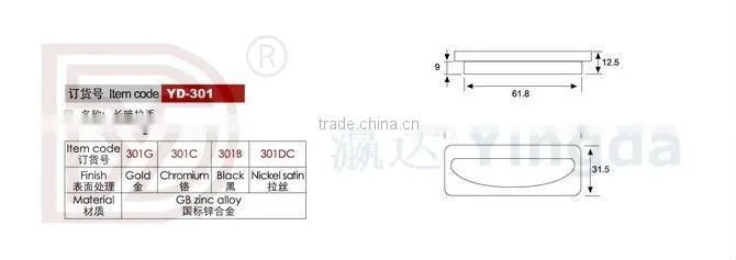 Rectangle Cabinet and Drawer Zinc Handle