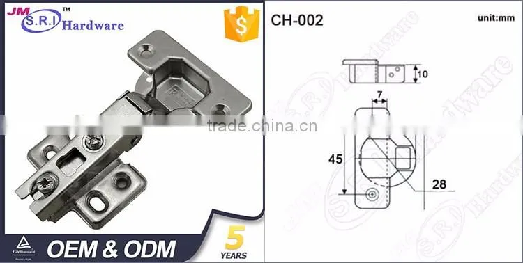 Top selling four hole plate mirror cabinet door hinge