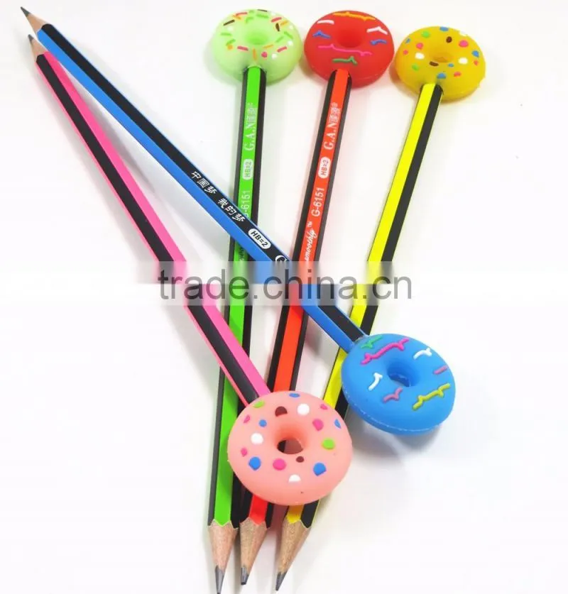 Promotional gift Wholesale Rubber Color PVC 3d Pencil Topper