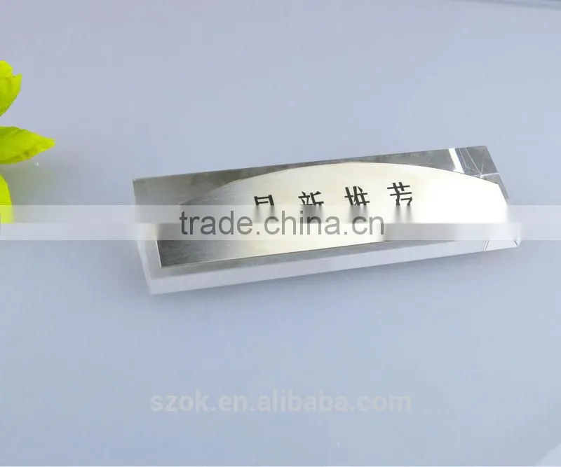 new design acrylic name plate sign holder with iron low price