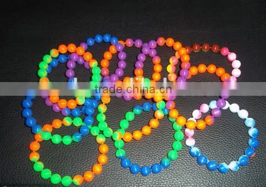 fashion transparent silicone rubber bead charm bracelet