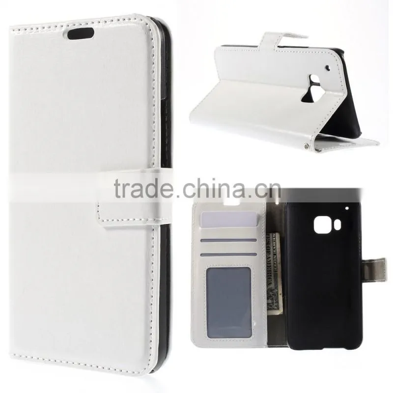 leather stand smart phone case for HTC One M9, for HTC One M9 luxury pu leather wallet