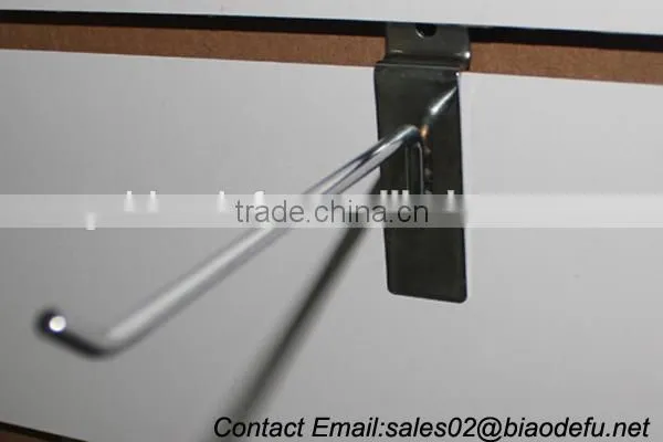 Metal chrome slatwall hook