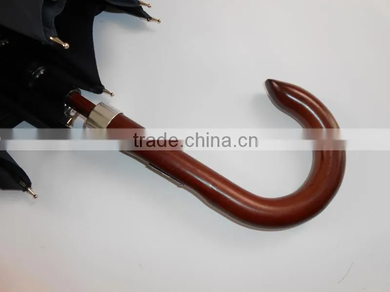 60cm deluxe wooden pole and carved wood handle umbrella