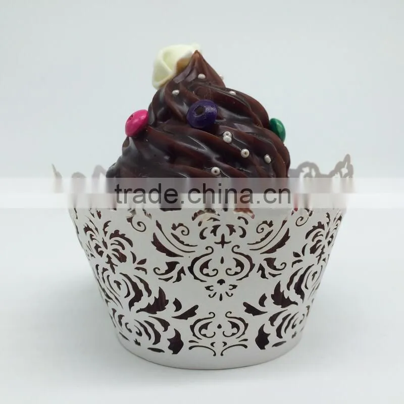 Free sample wedding box laser cut paper cupcake box packaging