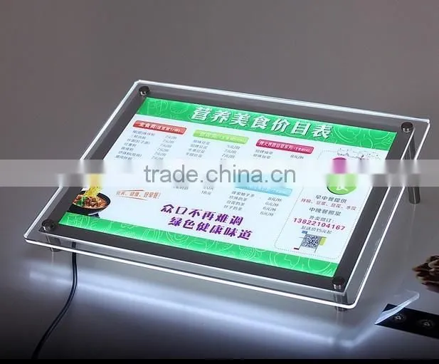 Led light acrylic display picture photo frame