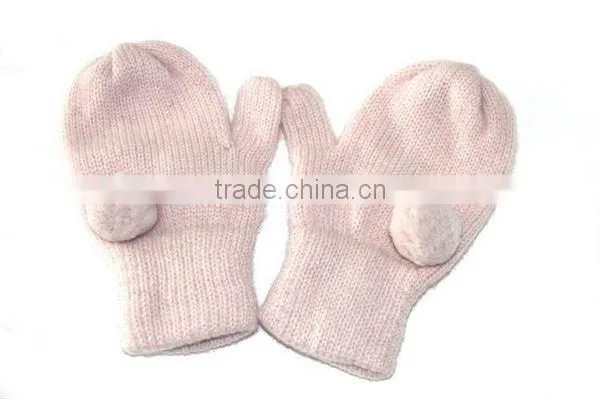 Baby Cashmere Stripe Hats with Ball hats &gloves sets