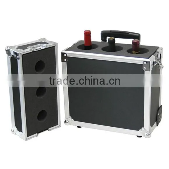 Made of aluminum, ABS and EVA bottles wine travel case