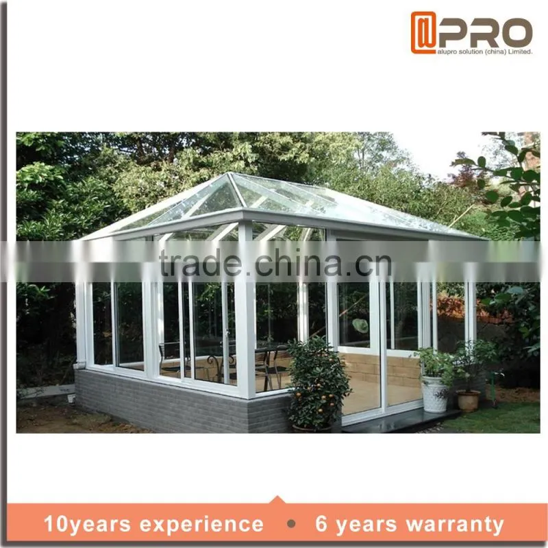 High quality water proof sunroom glass house prefabricated glass house