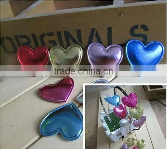 Wholesale PU heart shape Ultrasonic embossed applique