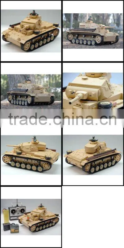 HOT!!!Airsoft 1/16 Tauch Panzer III RTR RC Battle Tank