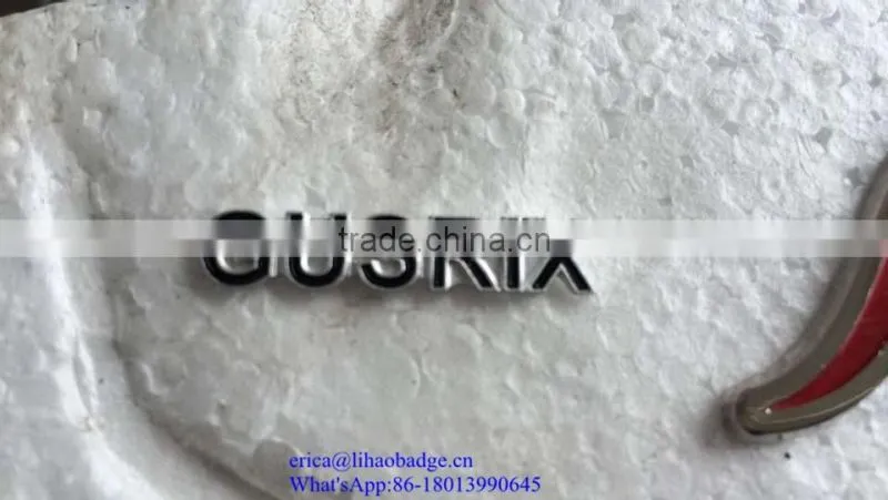 die cutted letter embossed metal stickers