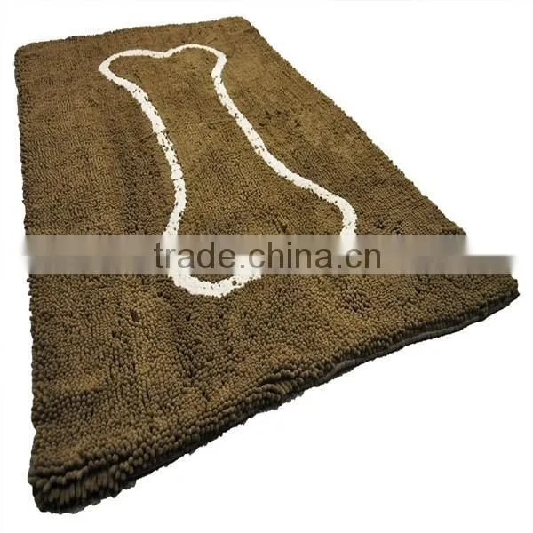 80% polyester 20% polyamide chenille microfiber food feeding pet mat