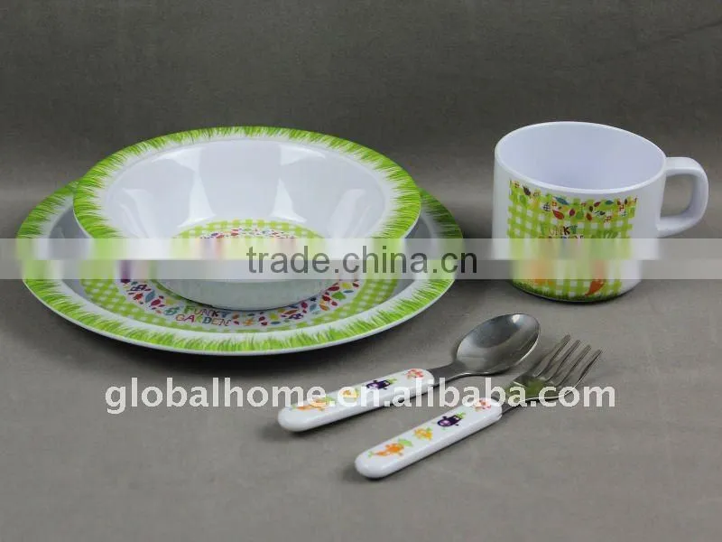 melamine plate and cutlery dinner set