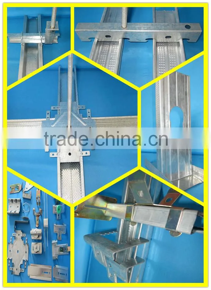 Galvanized steel furring channel and main channel/stud and track with high quality and competitive factory price .