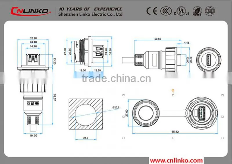 New design with great price 3.0 B Male to Male USB Connector