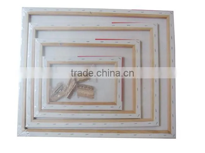 high quality 100% cotton stretched wooden canvas frame