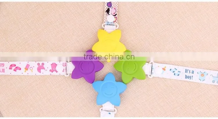 Kean new design baby pacifier with silicone flower clamp