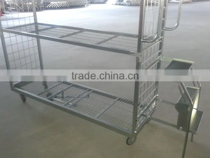 heavy duty dairy container cage milk trolley for grocery