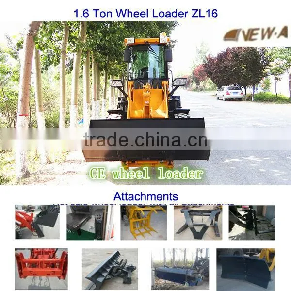 2016 hot ZL16 1.6ton CE shovel wheel loader