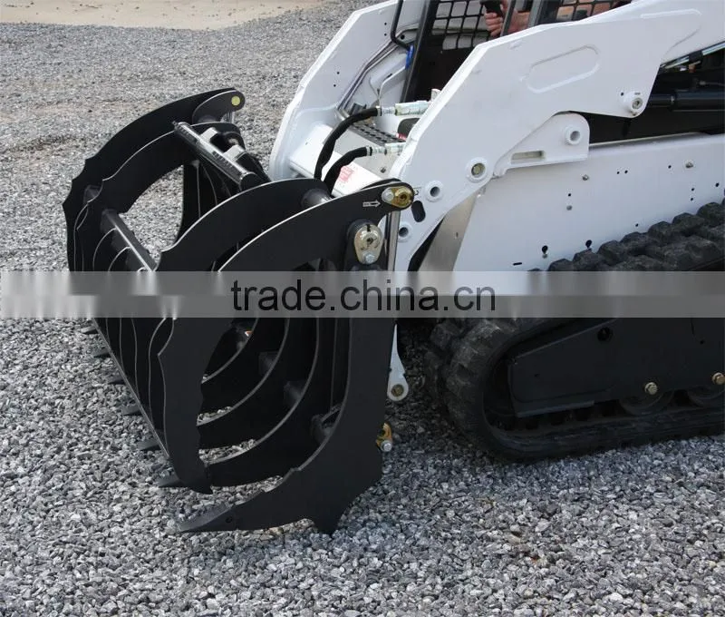 attachment for skid steer loader, grapple bucket