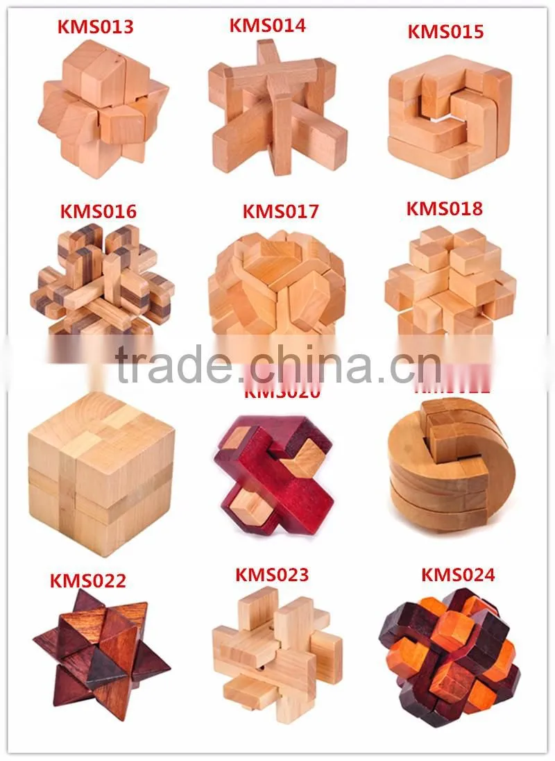 Wholesale kids Wooden IQ Intelligent Puzzle handheld Brain Game