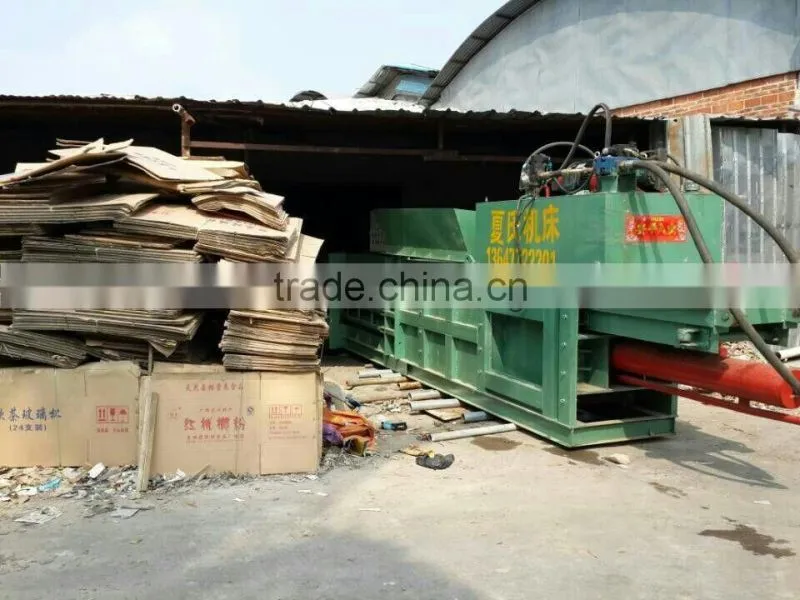 Hot selling hydraulic horizontal waste paper baler, cardboard baling press machine