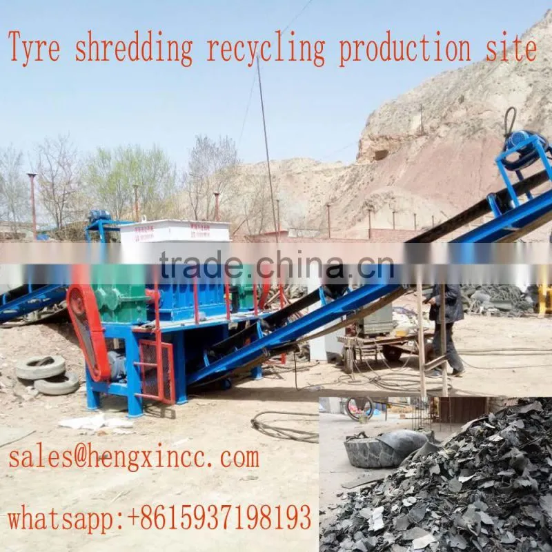 Tire rubber crusher / Waste tyre recycling shredder