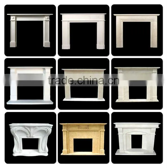 French Style Marble Fireplace Mantel with Lady Statue