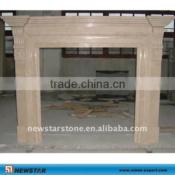 white marble sculpture fireplace