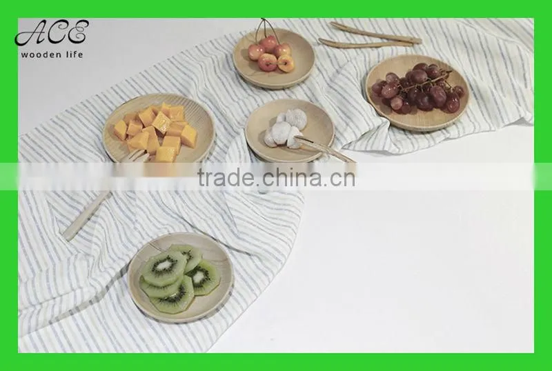 Custom wood plate Round wooden serving tray Round wood service trays